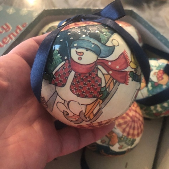1996 Frosty & Friends Paper Mâche Ornaments Boxed - Picture 6 of 9